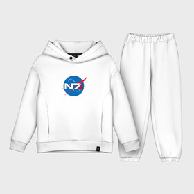 Детский костюм хлопок Oversize с принтом NASA N7 MASS EFFECT в Петрозаводске,  |  | logo | n7 | nasa | space | логотип | масс эффект | н7 | наса