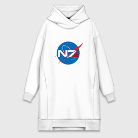 Платье-худи хлопок с принтом NASA N7 MASS EFFECT в Петрозаводске,  |  | logo | n7 | nasa | space | логотип | масс эффект | н7 | наса