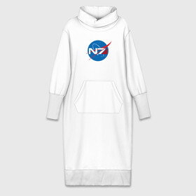 Платье удлиненное хлопок с принтом NASA N7 MASS EFFECT в Петрозаводске,  |  | logo | n7 | nasa | space | логотип | масс эффект | н7 | наса