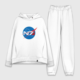 Женский костюм хлопок Oversize с принтом NASA N7 MASS EFFECT в Петрозаводске,  |  | logo | n7 | nasa | space | логотип | масс эффект | н7 | наса