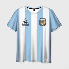 Мужская футболка 3D с принтом Марадона Аргентина ретро в Петрозаводске, 100% полиэфир | прямой крой, круглый вырез горловины, длина до линии бедер | maradona | аргентина | марадона | ретро