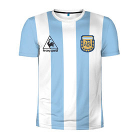 Мужская футболка 3D спортивная с принтом Марадона Аргентина ретро в Петрозаводске, 100% полиэстер с улучшенными характеристиками | приталенный силуэт, круглая горловина, широкие плечи, сужается к линии бедра | Тематика изображения на принте: maradona | аргентина | марадона | ретро