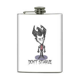 Фляга с принтом Don`t starve в Петрозаводске, металлический корпус | емкость 0,22 л, размер 125 х 94 мм. Виниловая наклейка запечатывается полностью | Тематика изображения на принте: 