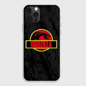 Чехол для iPhone 12 Pro с принтом JURASSIC GODZILLA | ГОДЗИЛЛА в Петрозаводске, силикон | область печати: задняя сторона чехла, без боковых панелей | comic con | godzilla | gojira | logo | годзилла | знаки | иероглифы | лого | монстр | фильм | чудовище