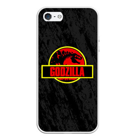 Чехол для iPhone 5/5S матовый с принтом JURASSIC GODZILLA ГОДЗИЛЛА в Петрозаводске, Силикон | Область печати: задняя сторона чехла, без боковых панелей | Тематика изображения на принте: comic con | godzilla | gojira | logo | годзилла | знаки | иероглифы | лого | монстр | фильм | чудовище