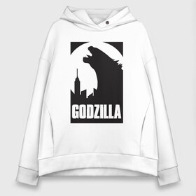 Женское худи Oversize хлопок с принтом GODZILLA POSTER в Петрозаводске, френч-терри — 70% хлопок, 30% полиэстер. Мягкий теплый начес внутри —100% хлопок | боковые карманы, эластичные манжеты и нижняя кромка, капюшон на магнитной кнопке | comic con | godzilla | gojira | logo | годзилла | знаки | иероглифы | лого | монстр | фильм | чудовище