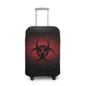 Чехол для чемодана 3D с принтом Biohazard в Петрозаводске, 86% полиэфир, 14% спандекс | двустороннее нанесение принта, прорези для ручек и колес | biohazard | plague inc | биологическая опасность | знак