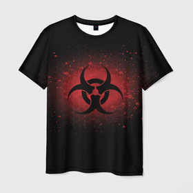 Мужская футболка 3D с принтом Biohazard в Петрозаводске, 100% полиэфир | прямой крой, круглый вырез горловины, длина до линии бедер | biohazard | plague inc | биологическая опасность | знак