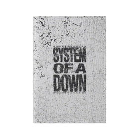 Обложка для паспорта матовая кожа с принтом System of a Down в Петрозаводске, натуральная матовая кожа | размер 19,3 х 13,7 см; прозрачные пластиковые крепления | Тематика изображения на принте: soad | soil | system of a down | группа | дав | дарон малакян | джон долмаян | метал | ню | оф | рок | серж танкян | систем | соад | сод | соэд | шаво одаджян | э доун