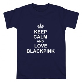 Мужская футболка хлопок с принтом BlackPink в Петрозаводске, 100% хлопок | прямой крой, круглый вырез горловины, длина до линии бедер, слегка спущенное плечо. | keep calm