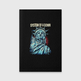 Обложка для паспорта матовая кожа с принтом System of a Down в Петрозаводске, натуральная матовая кожа | размер 19,3 х 13,7 см; прозрачные пластиковые крепления | 