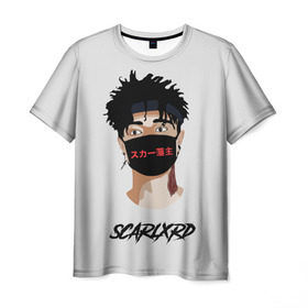 Мужская футболка 3D с принтом Scarlxrd в Петрозаводске, 100% полиэфир | прямой крой, круглый вырез горловины, длина до линии бедер | band | rap | rapper | scarlord | scarlxrd | scxrlord | в маске | лорд | рэп | рэпер | рэппер | скар | скарлорд | скрим