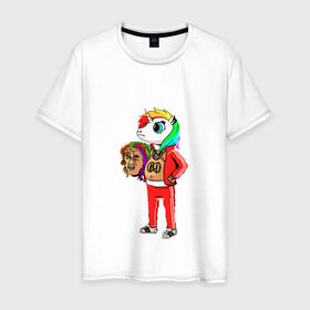 Мужская футболка хлопок с принтом 69 rainbow в Петрозаводске, 100% хлопок | прямой крой, круглый вырез горловины, длина до линии бедер, слегка спущенное плечо. | Тематика изображения на принте: 6ix9ine | единорог | пони