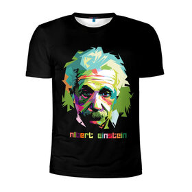 Мужская футболка 3D спортивная с принтом Эйнштейн Альберт в Петрозаводске, 100% полиэстер с улучшенными характеристиками | приталенный силуэт, круглая горловина, широкие плечи, сужается к линии бедра | albert | einstein | альберт | великий | закон | легендарный | нобелевская | относительности | премия | профессор | теория | ученый | физик | физика | энштейн