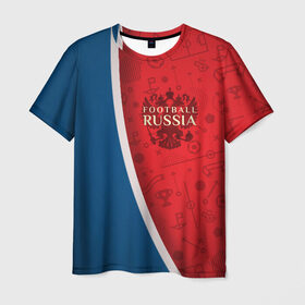 Мужская футболка 3D с принтом Football Russia в Петрозаводске, 100% полиэфир | прямой крой, круглый вырез горловины, длина до линии бедер | football | russia | вперед | герб | мяч | россии | россия | сборная | форма | футбол | чемпионат