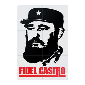 Магнитный плакат 2Х3 с принтом Фидель Кастро в Петрозаводске, Полимерный материал с магнитным слоем | 6 деталей размером 9*9 см | Тематика изображения на принте: 