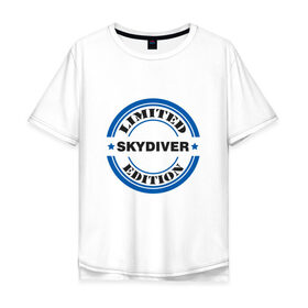 Мужская футболка хлопок Oversize с принтом skydiver в Петрозаводске, 100% хлопок | свободный крой, круглый ворот, “спинка” длиннее передней части | 