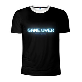 Мужская футболка 3D спортивная с принтом Game Over в Петрозаводске, 100% полиэстер с улучшенными характеристиками | приталенный силуэт, круглая горловина, широкие плечи, сужается к линии бедра | Тематика изображения на принте: 