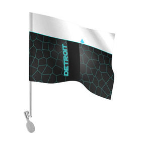 Флаг для автомобиля с принтом DETROIT в Петрозаводске, 100% полиэстер | Размер: 30*21 см | 3d | detroit | абстракция | белый | город | игра | лого | логотип | надпись | полосы | треугольник | фигура | черный