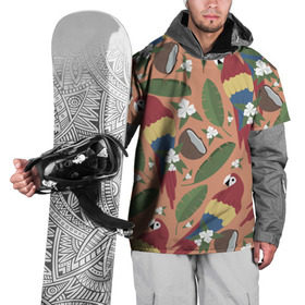 Накидка на куртку 3D с принтом Попугайчики в Петрозаводске, 100% полиэстер |  | джунгли | жара | кокосы | лето | отпуск | попугайчики | птицы | путушествия | цветы