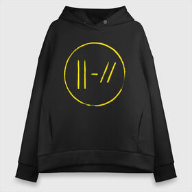 Женское худи Oversize хлопок с принтом Twenty One Pilots (Trench) в Петрозаводске, френч-терри — 70% хлопок, 30% полиэстер. Мягкий теплый начес внутри —100% хлопок | боковые карманы, эластичные манжеты и нижняя кромка, капюшон на магнитной кнопке | Тематика изображения на принте: 21 пилот | trench | twenty one pilots | пилоты