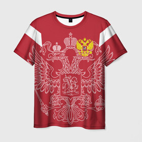 Мужская футболка 3D с принтом RUSSIA SPORT в Петрозаводске, 100% полиэфир | прямой крой, круглый вырез горловины, длина до линии бедер | fc | football | football club | russia | sport | россия | спорт | спортивные | униформа | фирменные цвета | фк | футбол | футбольный клуб