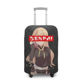Чехол для чемодана 3D с принтом SENPAI (В ЦВЕТЕ) в Петрозаводске, 86% полиэфир, 14% спандекс | двустороннее нанесение принта, прорези для ручек и колес | ahegao | kawai | kowai | oppai | otaku | senpai | sugoi | waifu | yandere | ахегао | ковай | отаку | сенпай | яндере