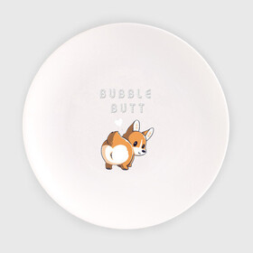 Тарелка с принтом Bubble butt в Петрозаводске, фарфор | диаметр - 210 мм
диаметр для нанесения принта - 120 мм | Тематика изображения на принте: корги