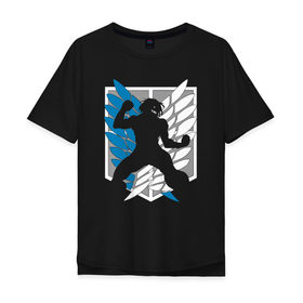 Мужская футболка хлопок Oversize с принтом ADVANCED LEGION в Петрозаводске, 100% хлопок | свободный крой, круглый ворот, “спинка” длиннее передней части | anime | attack on titan | аниме | атака титанов