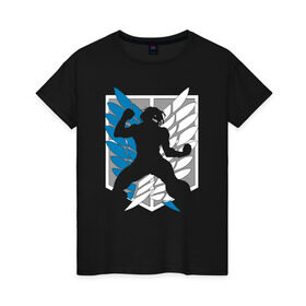 Женская футболка хлопок с принтом ADVANCED LEGION в Петрозаводске, 100% хлопок | прямой крой, круглый вырез горловины, длина до линии бедер, слегка спущенное плечо | anime | attack on titan | аниме | атака титанов