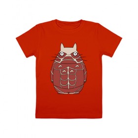 Детская футболка хлопок с принтом Attack on Totoro в Петрозаводске, 100% хлопок | круглый вырез горловины, полуприлегающий силуэт, длина до линии бедер | anime | attack on titan | totoro | аниме | атака титанов | тоторо
