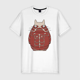 Мужская футболка премиум с принтом Attack on Totoro в Петрозаводске, 92% хлопок, 8% лайкра | приталенный силуэт, круглый вырез ворота, длина до линии бедра, короткий рукав | anime | attack on titan | totoro | аниме | атака титанов | тоторо