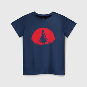 Детская футболка хлопок с принтом Red Moon Surveyor в Петрозаводске, 100% хлопок | круглый вырез горловины, полуприлегающий силуэт, длина до линии бедер | anime | attack on titan | аниме | атака титанов