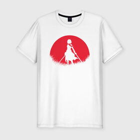Мужская футболка премиум с принтом Red Moon Surveyor в Петрозаводске, 92% хлопок, 8% лайкра | приталенный силуэт, круглый вырез ворота, длина до линии бедра, короткий рукав | Тематика изображения на принте: anime | attack on titan | аниме | атака титанов