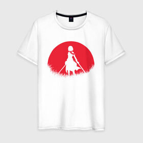 Мужская футболка хлопок с принтом Red Moon Surveyor в Петрозаводске, 100% хлопок | прямой крой, круглый вырез горловины, длина до линии бедер, слегка спущенное плечо. | anime | attack on titan | аниме | атака титанов