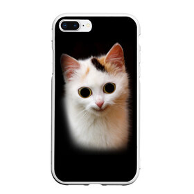 Чехол для iPhone 7Plus/8 Plus матовый с принтом Котик в Петрозаводске, Силикон | Область печати: задняя сторона чехла, без боковых панелей | Тематика изображения на принте: глаза большие | кот | котенок | кошка | мордочка | смешной