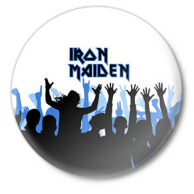 Значок с принтом IRON MAIDEN в Петрозаводске,  металл | круглая форма, металлическая застежка в виде булавки | Тематика изображения на принте: 
