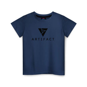 Детская футболка хлопок с принтом ARTIFACT DOTA 2 CARD GAME LOGO в Петрозаводске, 100% хлопок | круглый вырез горловины, полуприлегающий силуэт, длина до линии бедер | 