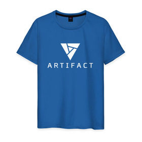 Мужская футболка хлопок с принтом ARTIFACT DOTA 2 CARD GAME LOGO в Петрозаводске, 100% хлопок | прямой крой, круглый вырез горловины, длина до линии бедер, слегка спущенное плечо. | 