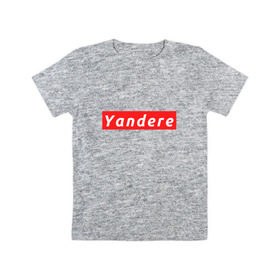 Детская футболка хлопок с принтом YANDERE в Петрозаводске, 100% хлопок | круглый вырез горловины, полуприлегающий силуэт, длина до линии бедер | 