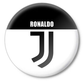 Значок с принтом Ronaldo Juventus в Петрозаводске,  металл | круглая форма, металлическая застежка в виде булавки | cr7 | cristiano ronaldo | football | juventus | криштиану роналду | роналдо | роналду | ювентус