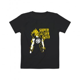 Детская футболка хлопок с принтом SUPER SAIYAN GOD в Петрозаводске, 100% хлопок | круглый вырез горловины, полуприлегающий силуэт, длина до линии бедер | anime | goku | sugoi | super dragon ball | аниме | гоку