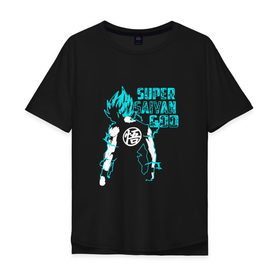 Мужская футболка хлопок Oversize с принтом SUPER SAIYAN GOD в Петрозаводске, 100% хлопок | свободный крой, круглый ворот, “спинка” длиннее передней части | anime | goku | sugoi | super dragon ball | аниме | гоку
