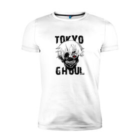 Мужская футболка премиум с принтом Токийский гуль в Петрозаводске, 92% хлопок, 8% лайкра | приталенный силуэт, круглый вырез ворота, длина до линии бедра, короткий рукав | anime | tokyo ghoul | гули | канеки кен | токийский гуль