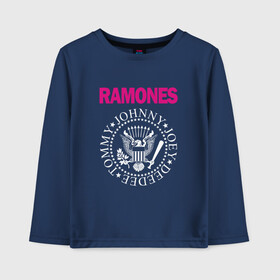 Детский лонгслив хлопок с принтом ramones в Петрозаводске, 100% хлопок | круглый вырез горловины, полуприлегающий силуэт, длина до линии бедер | Тематика изображения на принте: misfits | punk | ramones | панк | рок