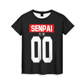 Женская футболка 3D с принтом СЕНПАЙ - SENPAI в Петрозаводске, 100% полиэфир ( синтетическое хлопкоподобное полотно) | прямой крой, круглый вырез горловины, длина до линии бедер | ahegao | anime | kawai | kowai | oppai | otaku | senpai | sugoi | waifu | weeaboo | yandere | аниме | ахегао | вайфу | виабу | каваи | ковай | культура | отаку | сенпай | сугои | тренд | яндере