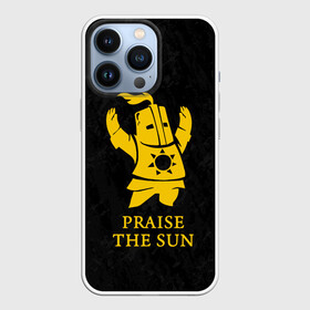 Чехол для iPhone 13 Pro с принтом PRAISE THE SUN | DARK SOULS | ТЁМНЫЕ ДУШИ в Петрозаводске,  |  | Тематика изображения на принте: dark souls | game | gamer | knight | play | player | praise the sun | дарк соулс | доспехи | игры | надпись | рыцарь | темные души
