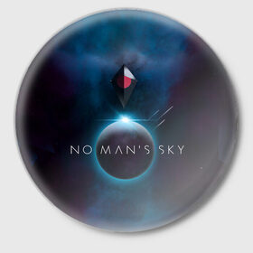 Значок с принтом No Man’s Sky в Петрозаводске,  металл | круглая форма, металлическая застежка в виде булавки | no man sky | no mans sky | no man’s sky | no man’s sky next
