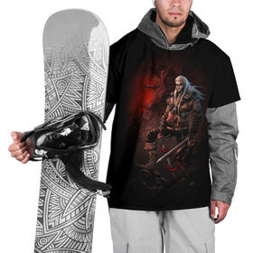 Накидка на куртку 3D с принтом The Witcher в Петрозаводске, 100% полиэстер |  | Тематика изображения на принте: witcher | ведьмак | геральт