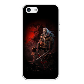 Чехол для iPhone 5/5S матовый с принтом The Witcher в Петрозаводске, Силикон | Область печати: задняя сторона чехла, без боковых панелей | witcher | ведьмак | геральт